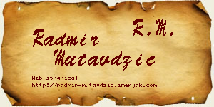 Radmir Mutavdžić vizit kartica